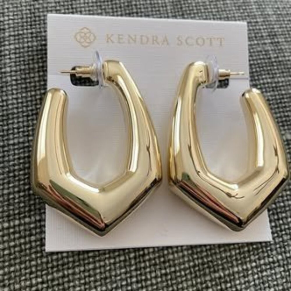 Kendra Scott Kaia Large Bubble Gold Hoop Earrings NWT $98